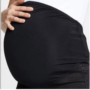 Mother Looker Ankle Fray Black Maternity Jeans